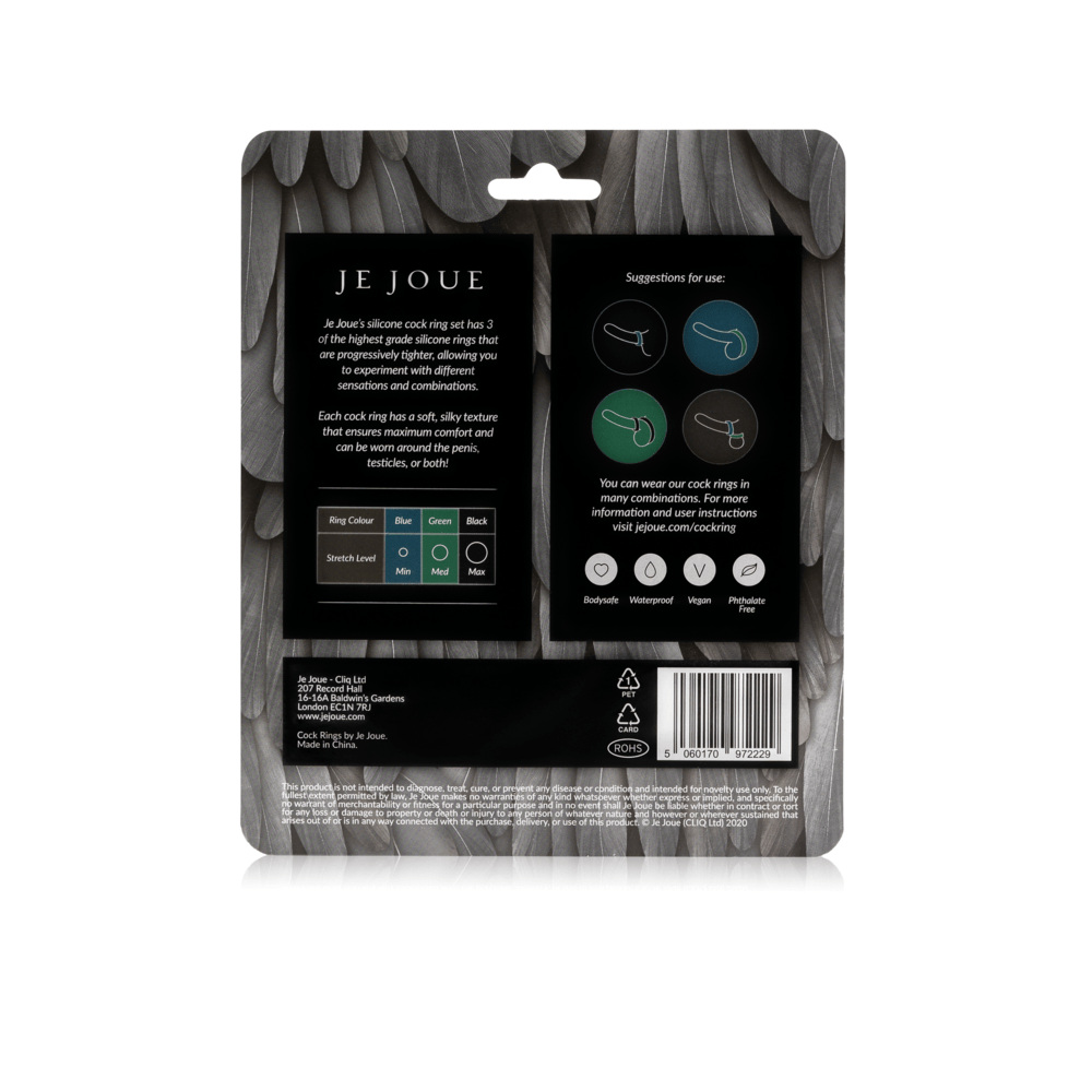 Je Joue Luxury Silicone Cock Ring Set of Three Pieces