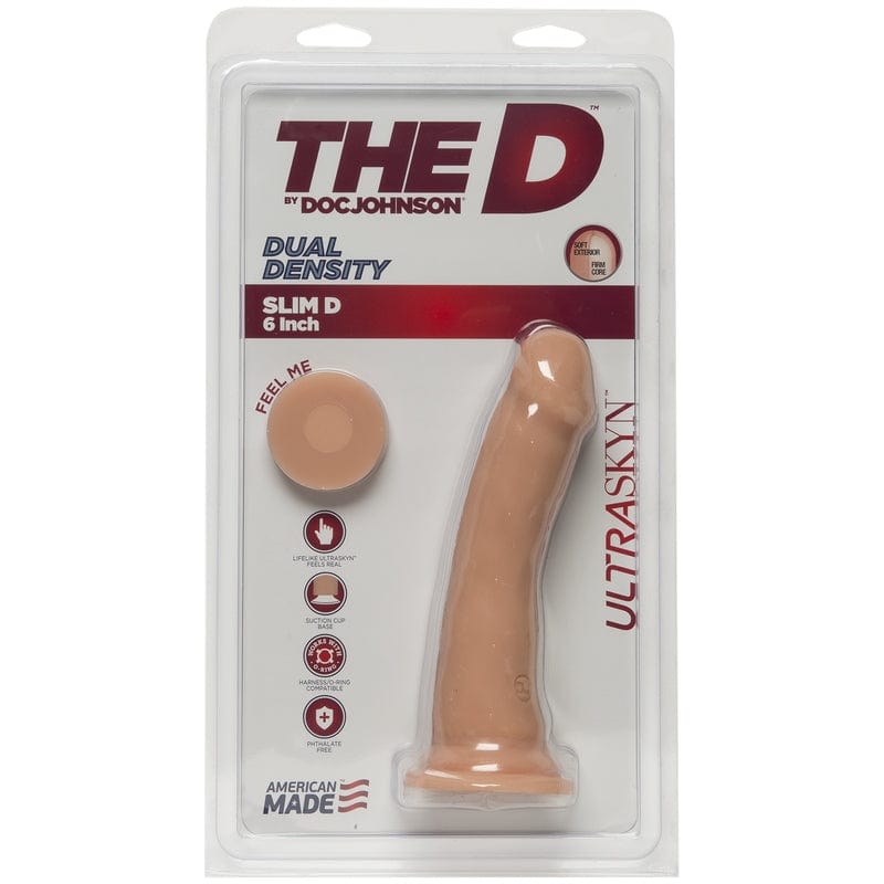 Doc Johnson The D Slim D UltraSkyn 6-Inch Vanilla Realistic Dildo for Lifelike Pleasure