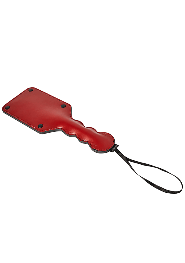 Sportsheets Saffron Red Vegan Leather Square Paddle for Intimate Play