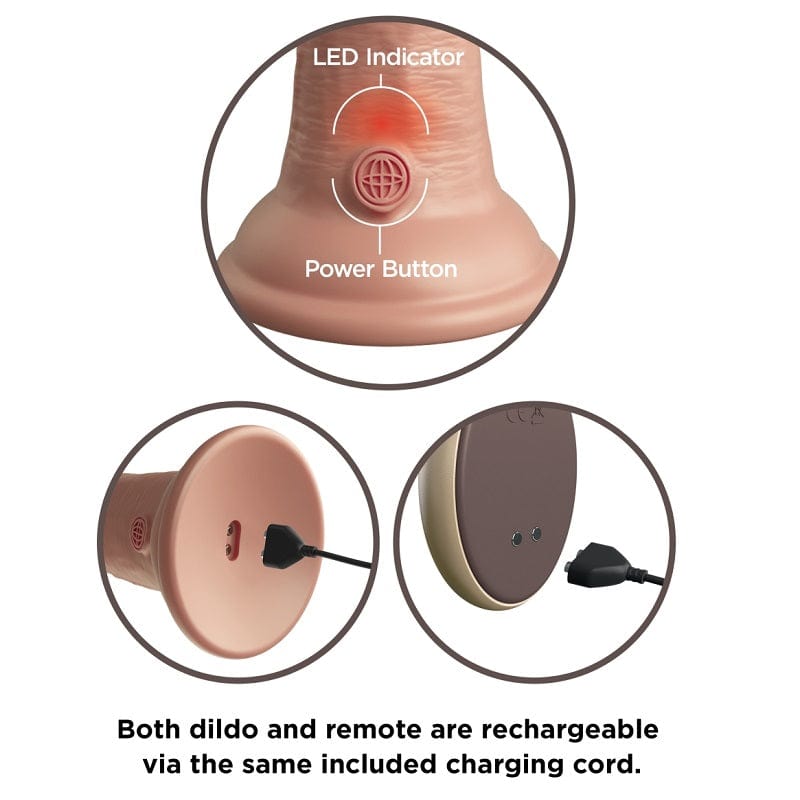 Pipedream Products King Cock Elite 9 - Inch Vibrating Silicone Male Sex Toy with Remote - Controlled Lighting Function