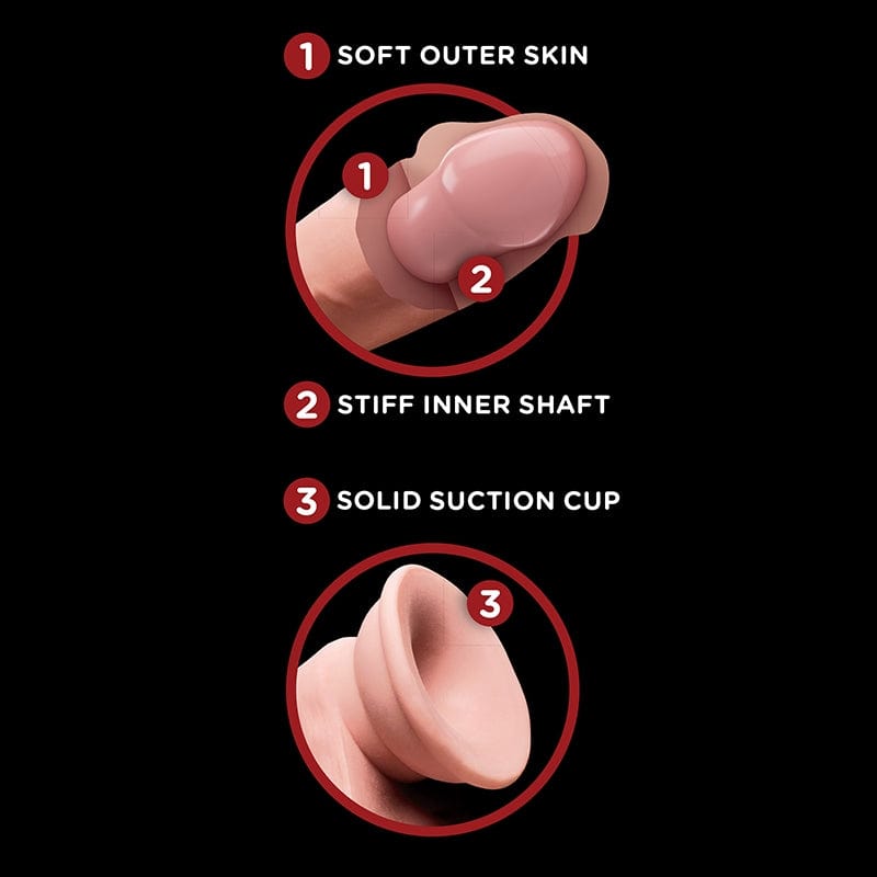 Pipedream Products Premium King Cock Plus 7 - Inch Triple - Density Male - Like Dildo With Realistic Swinging Balls