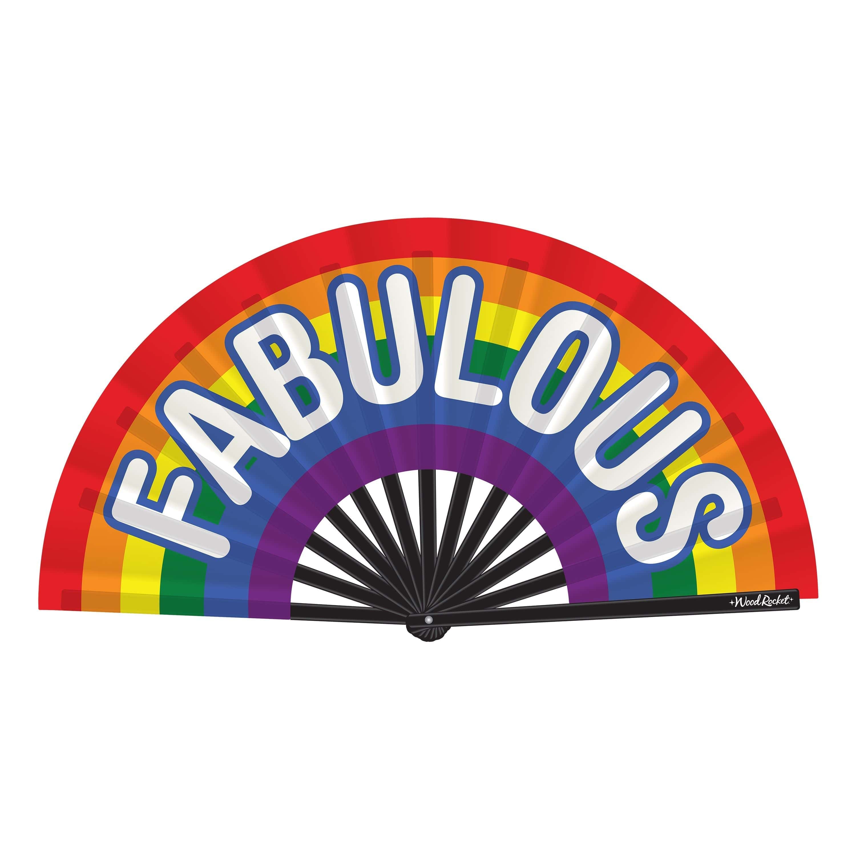 Glossy Bamboo & Premium Satin Large Folding Rainbow-Inspired Hand Fan