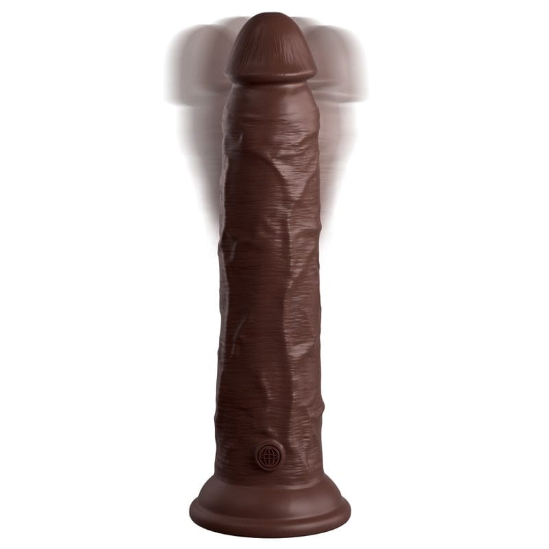 Pipedream King Cock Elite 9-Inch Brown Vibrating Silicone Dildo with Remote