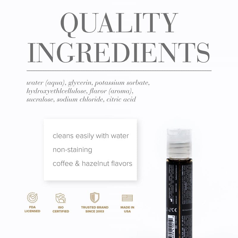 System JO Gelato - Luscious Hazelnut Espresso Flavored Water - Based Lube