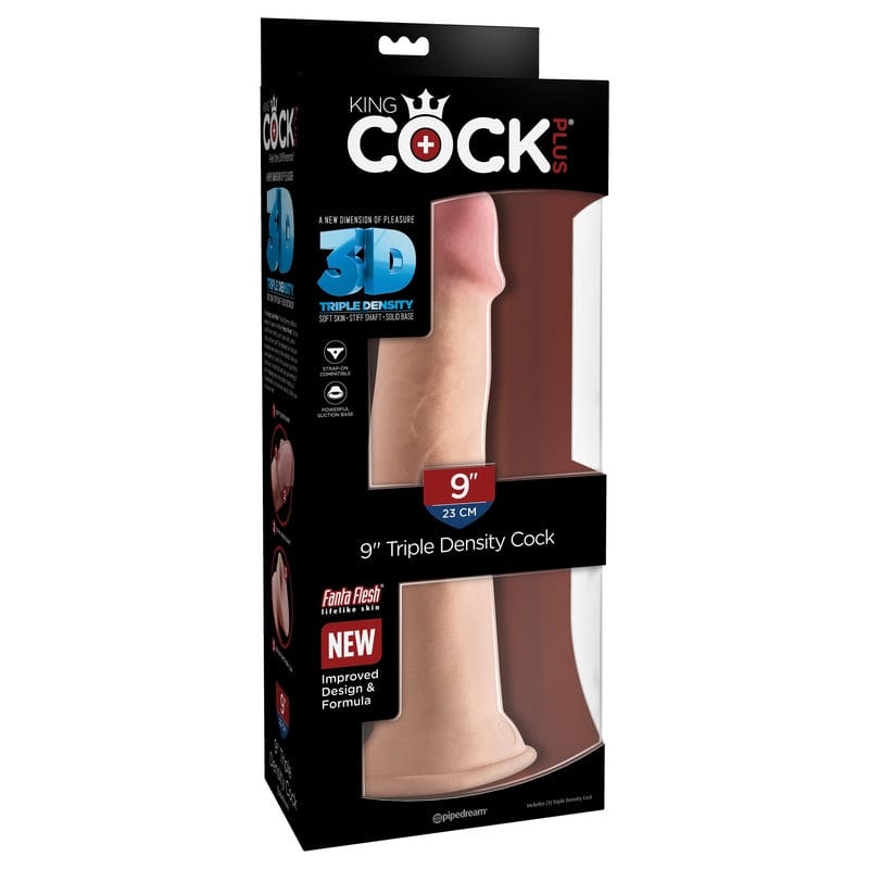 Pipedream Products 9-Inch Beige King Cock Plus Triple Density Dildo