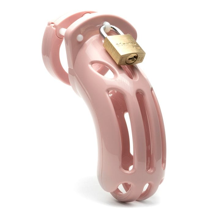 Pink CB-X Curve 3 3/4 Cock Cage Chastity Kit for Comfort & Security