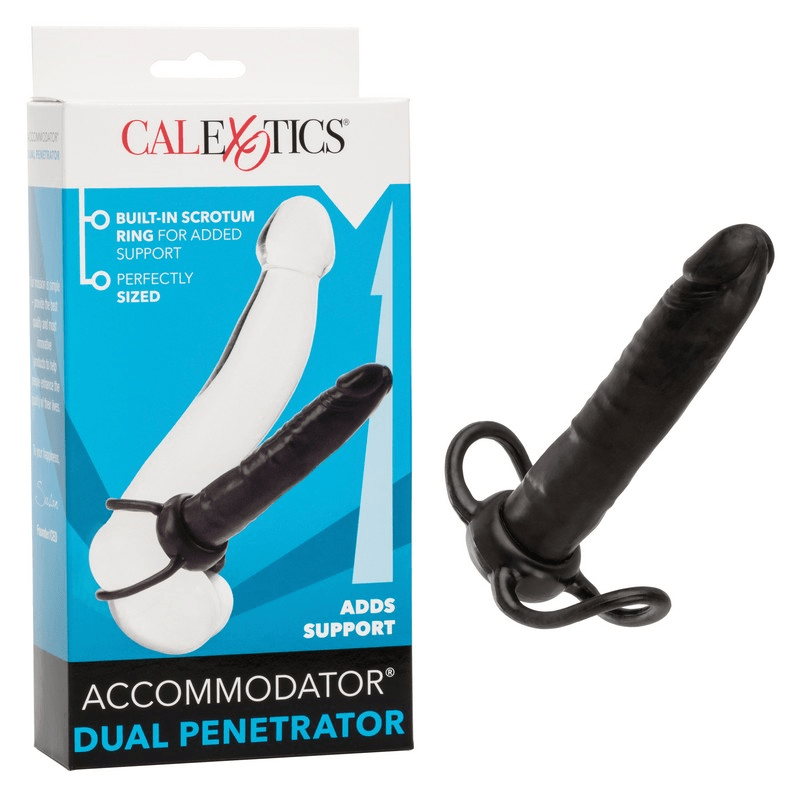 Calexotics The Accommodator Black Latex Anal and Oral Sex Stimulating Dong