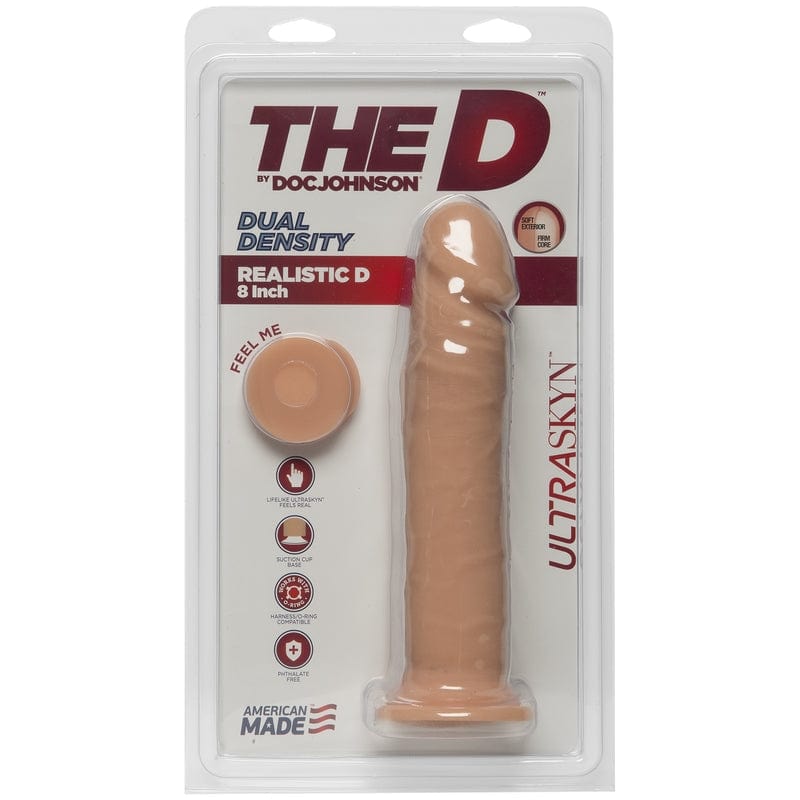 Doc Johnson's The D Realistic UltraSkyn 8-Inch Vanilla Flavored Dildo for an Authentic Experience