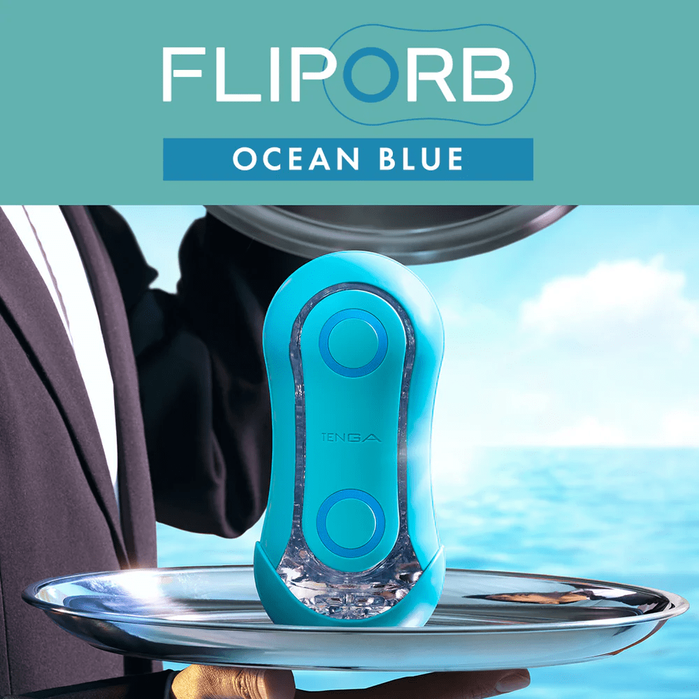 Ocean Blue Tenga Flip Orb - A Reusable Male Pleasure Device for Unmatched Sensations