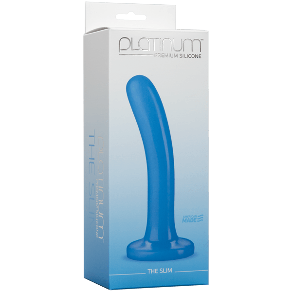 Doc Johnson Premium Slim Blue Silicone Dildo for Diverse Pleasure