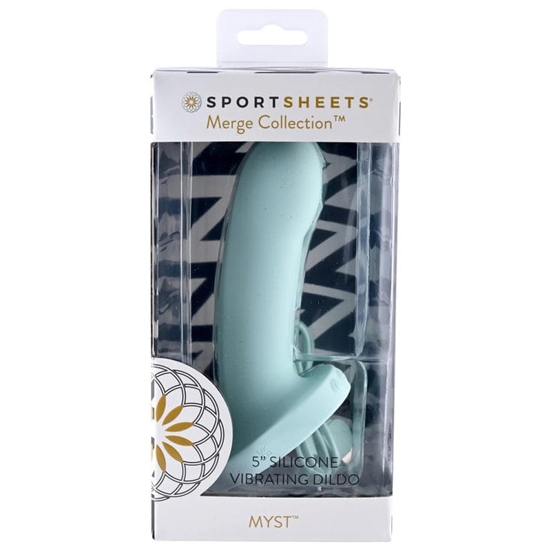 Sky Blue Sportsheets Myst 5-Inch Rechargeable Vibrating Silicone Dildo
