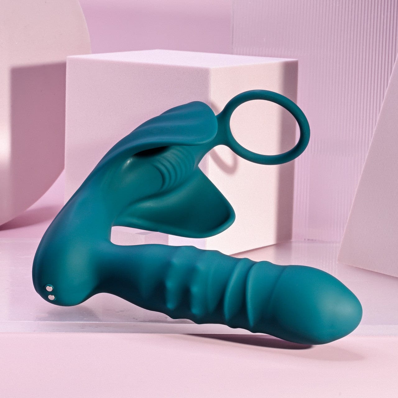 Playboy's Exciting Thrusting Beaded Butt Plug with Vibrating Ball Ring