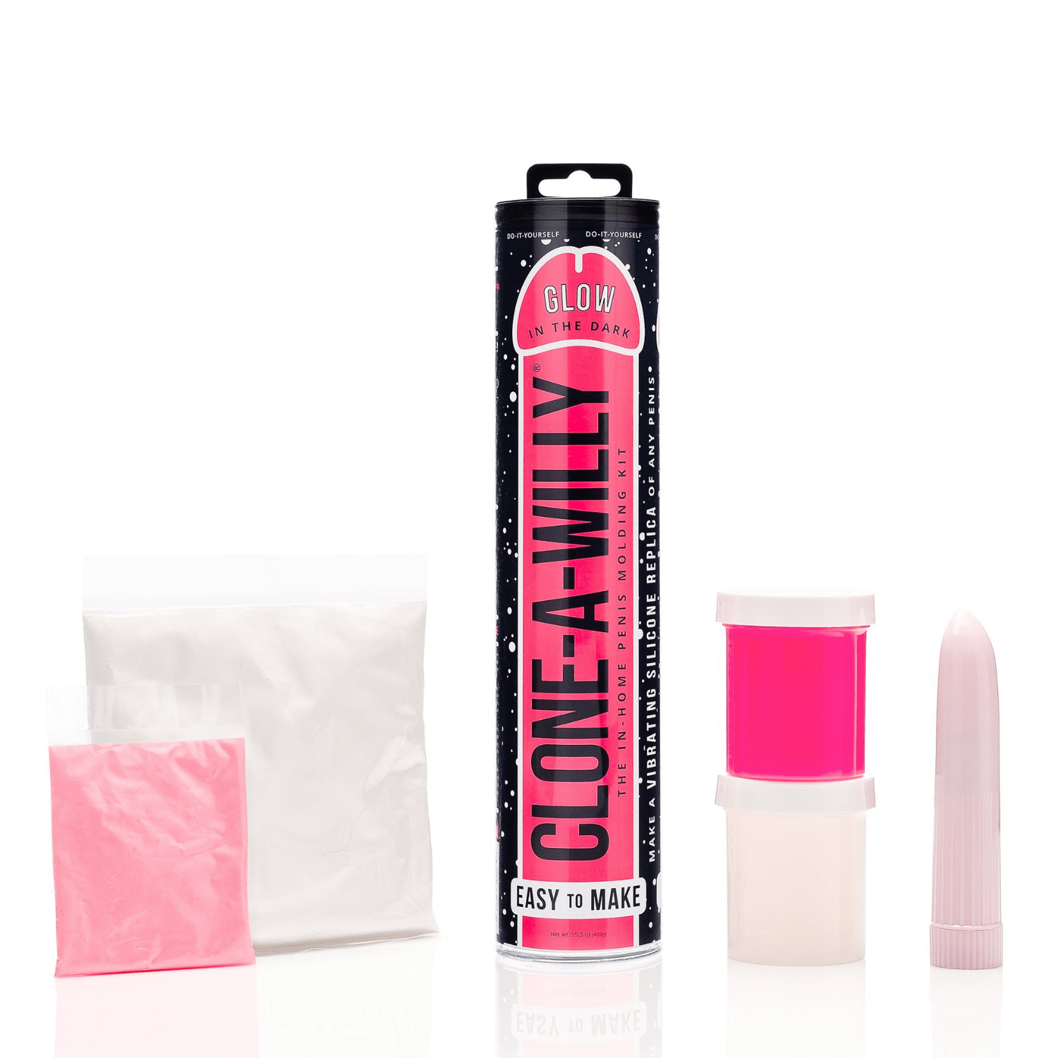 Empire Labs Glow-In-The-Dark Pink Vibrating Clone A Willy - An Exclusive Penis Casting Kit for Personalized Sex Toys