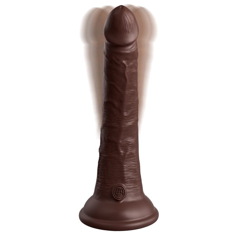 Pipedream King Cock Elite 7-Inch Brown Vibrating Silicone Dildo