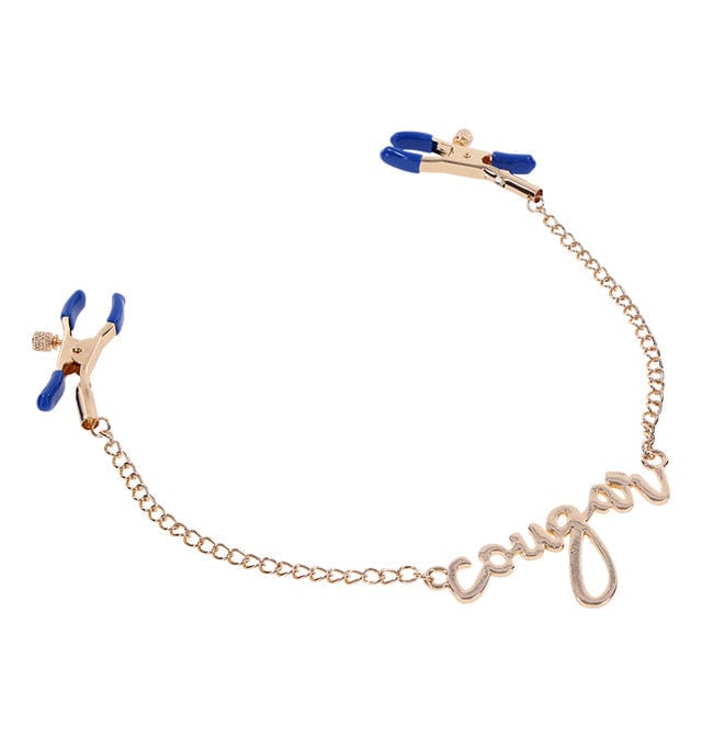 Sportsheets Luxury Sex & Play Cougar Adjustable Nipple Clamps with Gold Chain