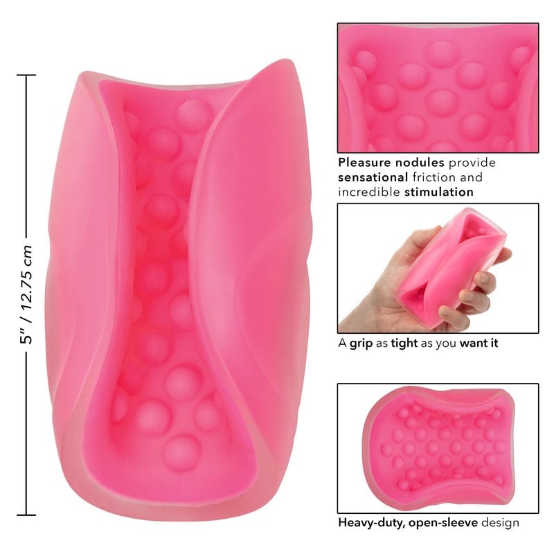 Calexotics Pink Beaded Sleeve Masturbator - The Gripper with Enhanced Grip