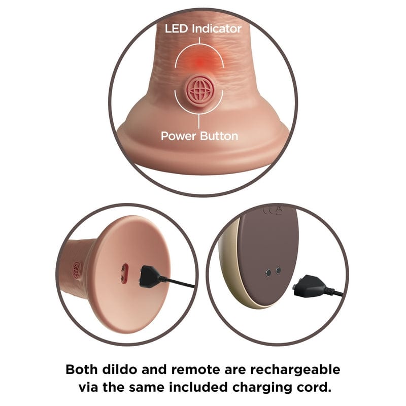 Pipedream King Cock Elite 9-Inch Vibrating Silicone Realistic Cock with Light