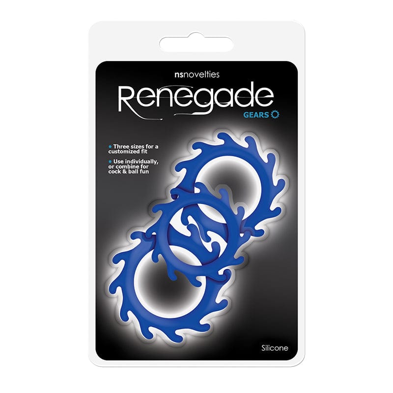 NS Novelties Renegade Gears Three - Piece Set of Super - Stretchy Silicone Cock Rings