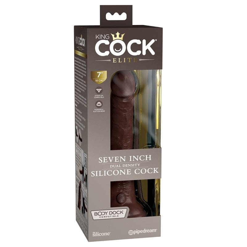 Pipedream Products Brown Elite 7-Inch Silicone King Cock Sex Toy