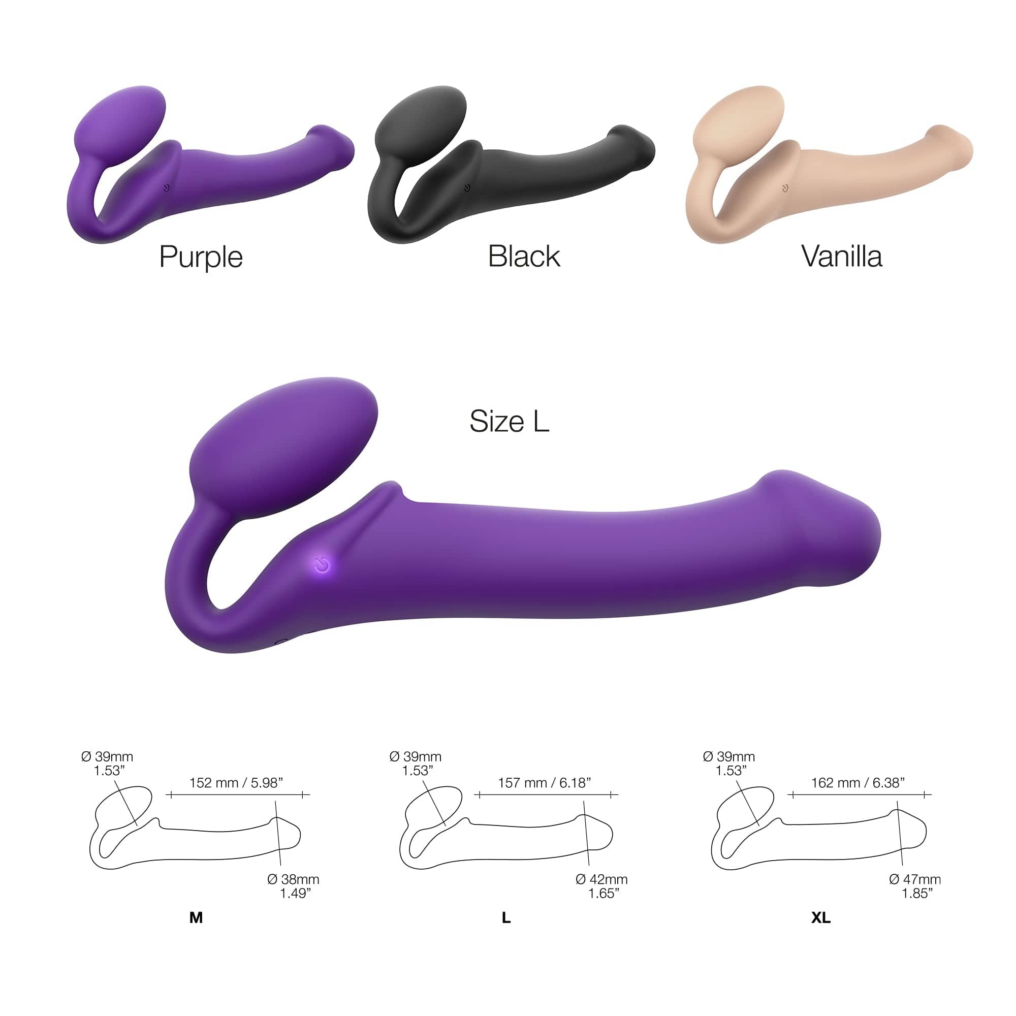 Large-Sized Bendable and Vibrating Strap-On for Couples by Strap On Me