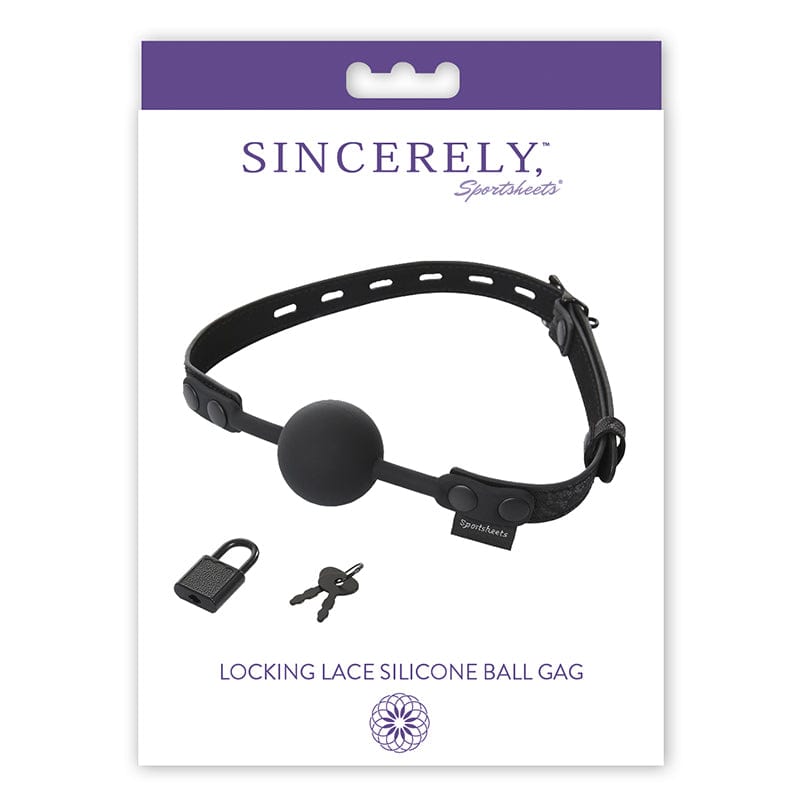 Sportsheets Silicone Locking Lace Ball Gag for Intimate Role - Playing
