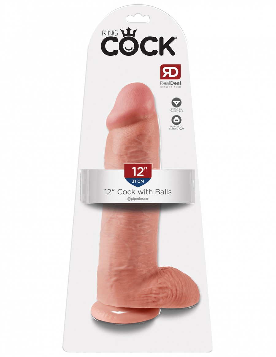 Pipedream Products Realistic 12-Inch King Cock with Balls for Ultimate Pleasure