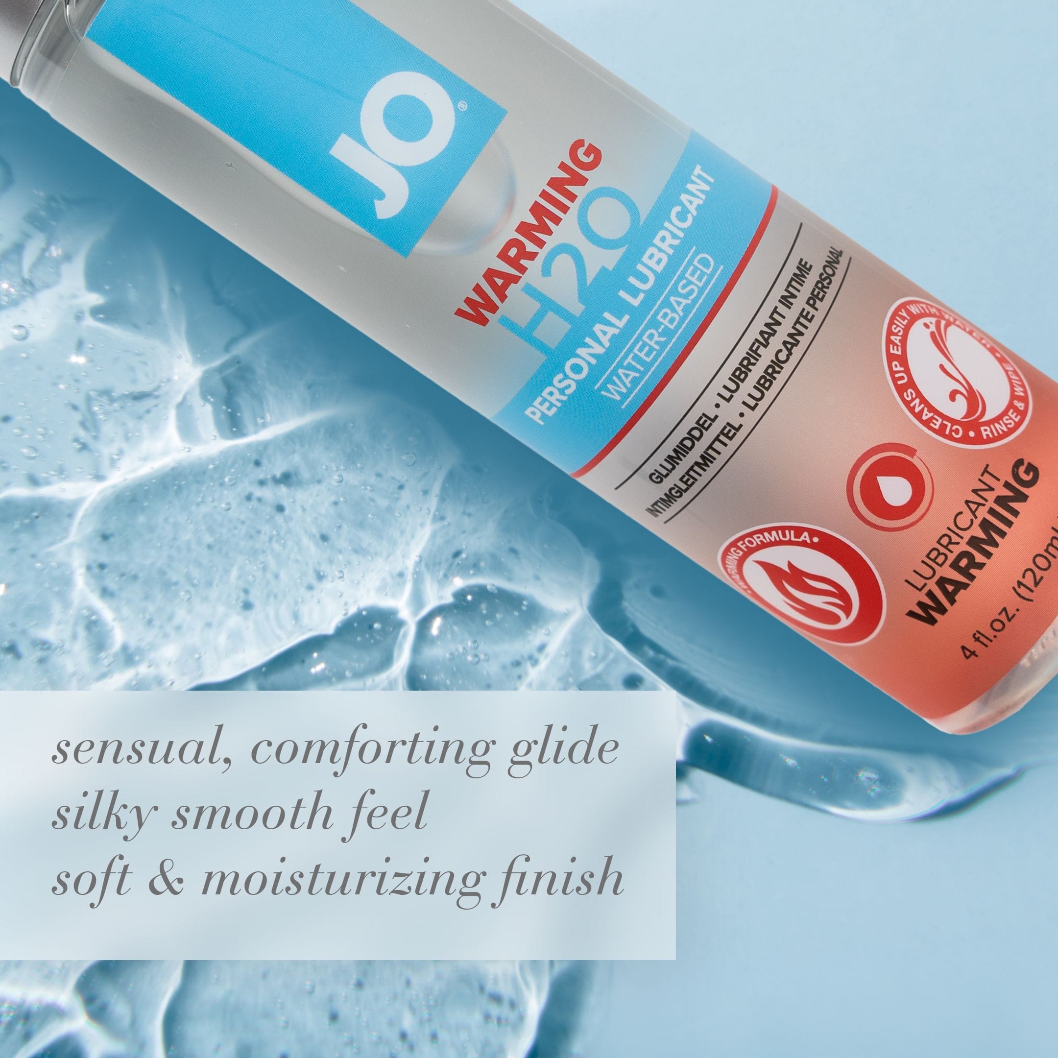 System JO H2O Warming Water-Based Personal Lubricant for Enhanced Intimate Pleasure