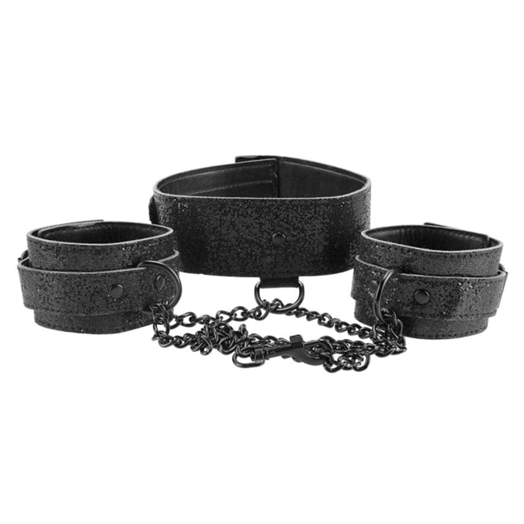 Sportsheets Sex & Mischief Shimmering Shadow Collar and Cuff Bondage Set