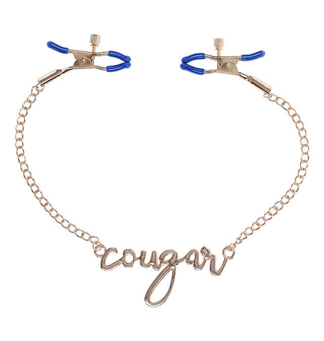 Sportsheets Luxury Sex & Play Cougar Adjustable Nipple Clamps with Gold Chain