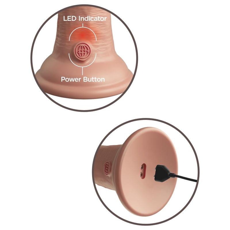 Pipedream King Cock Elite 8-Inch Vibrating Silicone Realistic Cock with Light