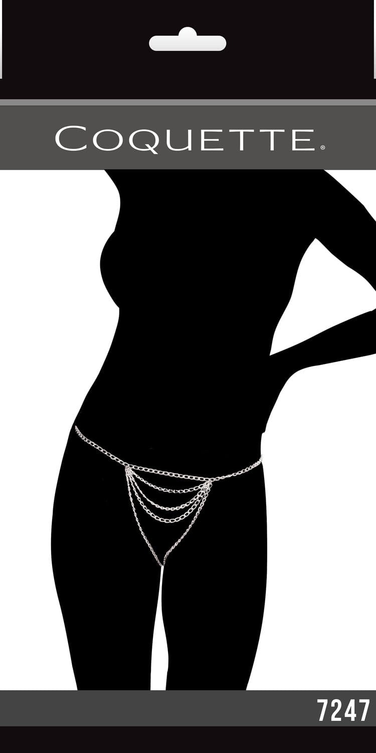 Stylish Coquette Black Chain-Designed Crotchless G-String for Intimate Wear