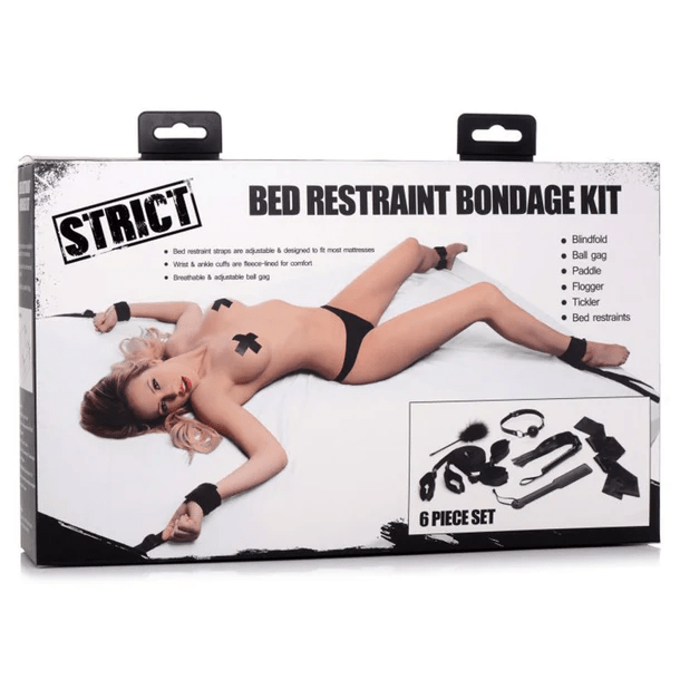 Premium 6-Piece BDSM Bed Restraint Bondage Kit for Intense Kinky Play