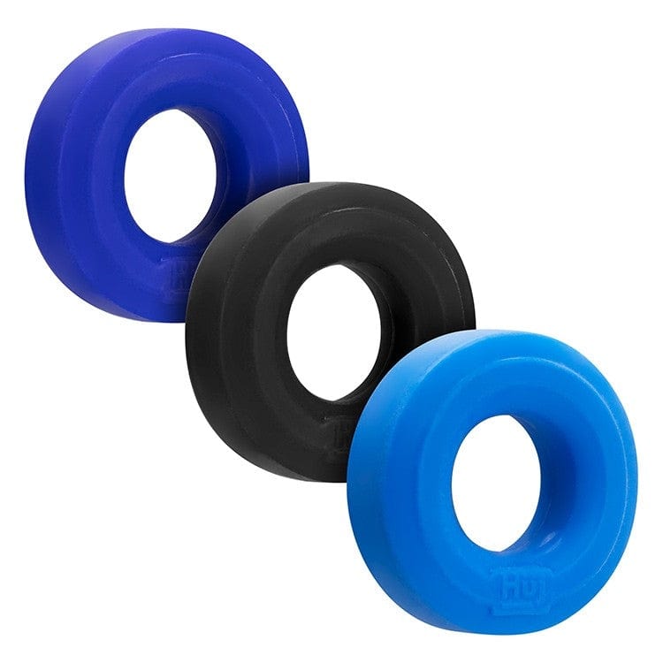 Hunkyjunk Premium Stretch-Fit Cobalt C-Ring Set of 3