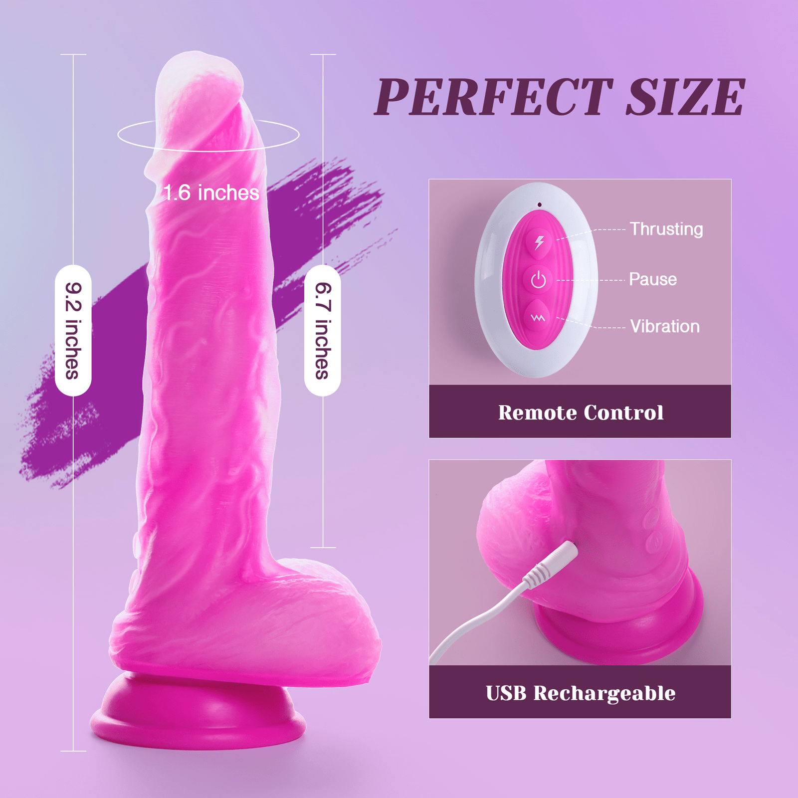 Tracy's Dog Jelivoy Transparent Jellyskin Thrusting Dildo with Dual Motors