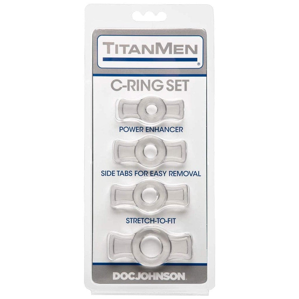 Doc Johnson Clear TitanMen Cock Ring Set for Enhanced Pleasure