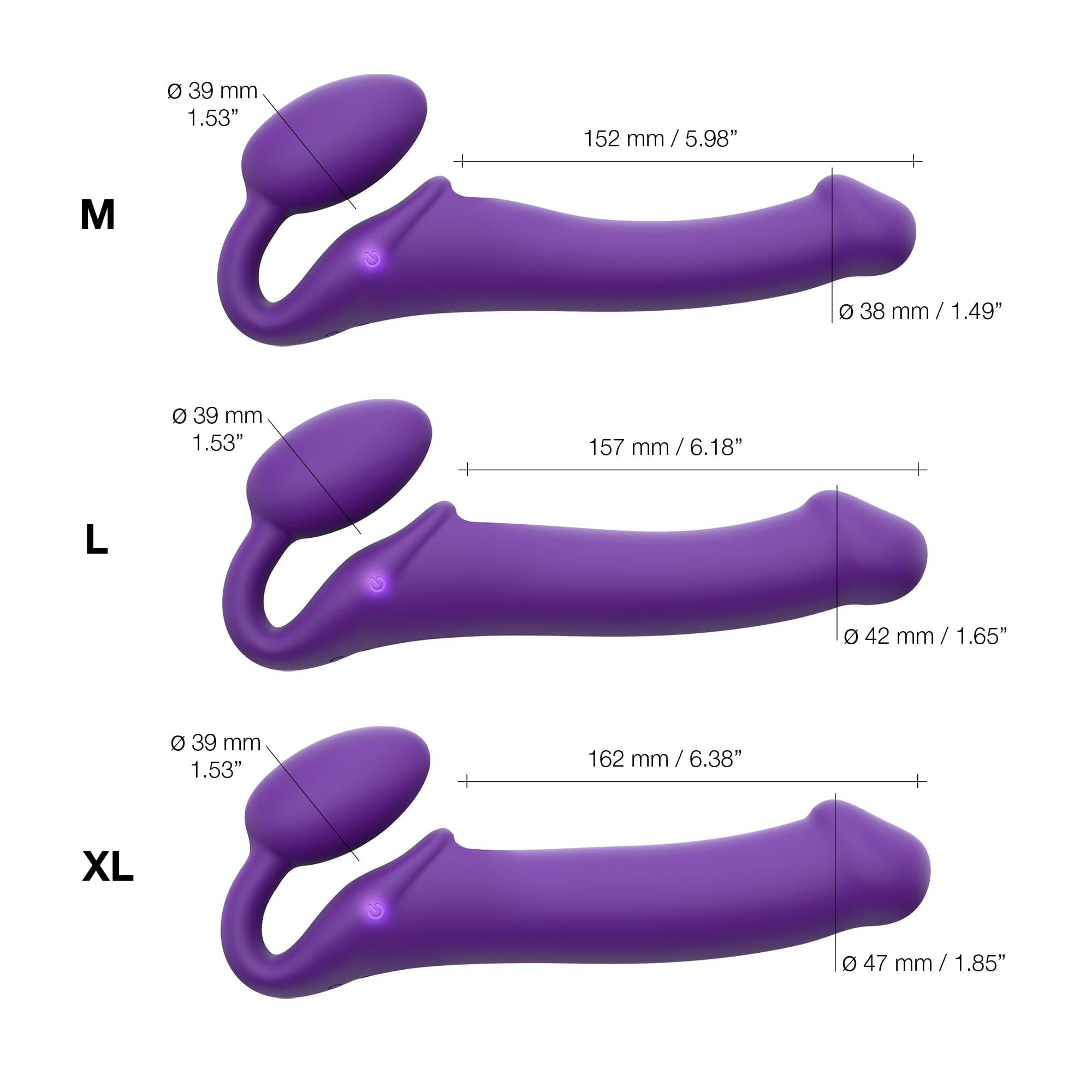 Large-Sized Bendable and Vibrating Strap-On for Couples by Strap On Me