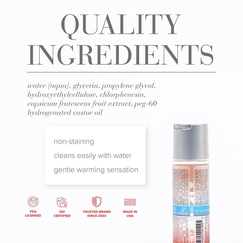 System JO H2O Water - Based Anal Warming Personal Lubricant for Intimate Play