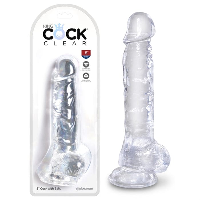 Pipedream King Cock 8-Inch Translucent Cock with Balls for Enhanced Pleasure