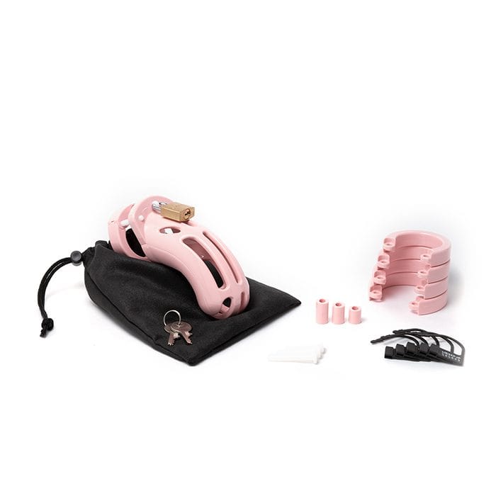 Pink CB-X Curve 3 3/4 Cock Cage Chastity Kit for Comfort & Security