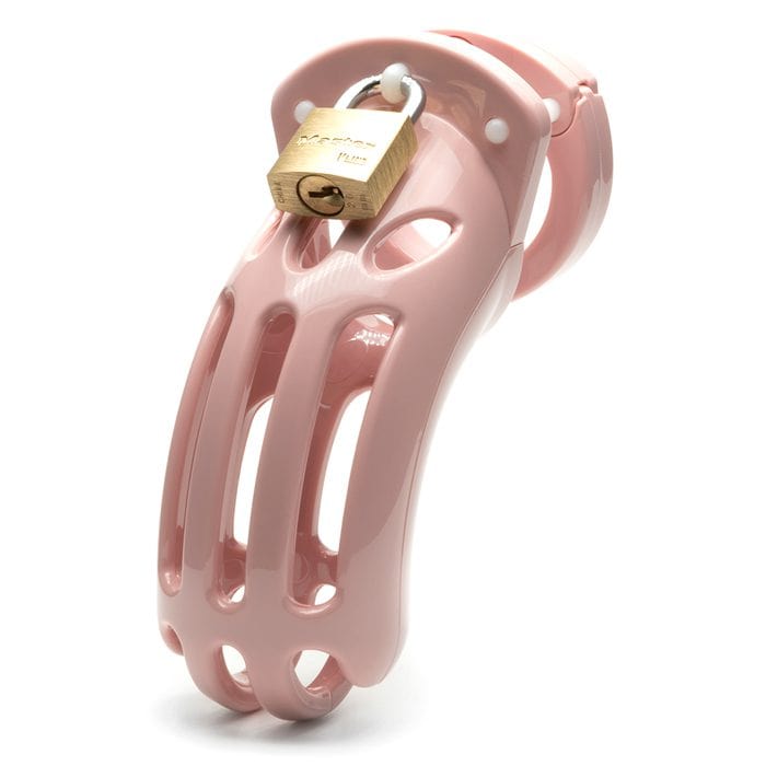 Pink CB-X Curve 3 3/4 Cock Cage Chastity Kit for Comfort & Security