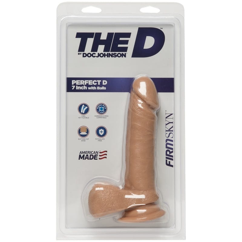 Doc Johnson Vanilla FirmSkyn 7-Inch Dildo with Realistic Balls