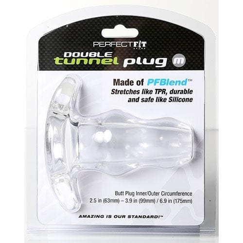 Transparent PerfectFit Double Tunnel Butt Plug with Tapered Tips