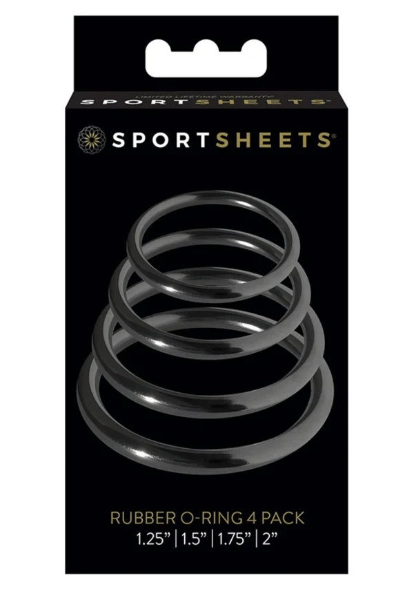 4-Pack of Latex-Free Sportsheets Rubber O Rings for Enhanced Pleasure