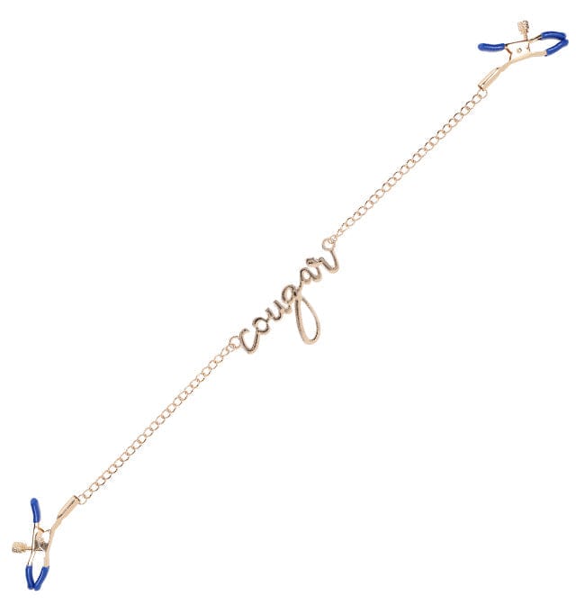 Sportsheets Luxury Sex & Play Cougar Adjustable Nipple Clamps with Gold Chain