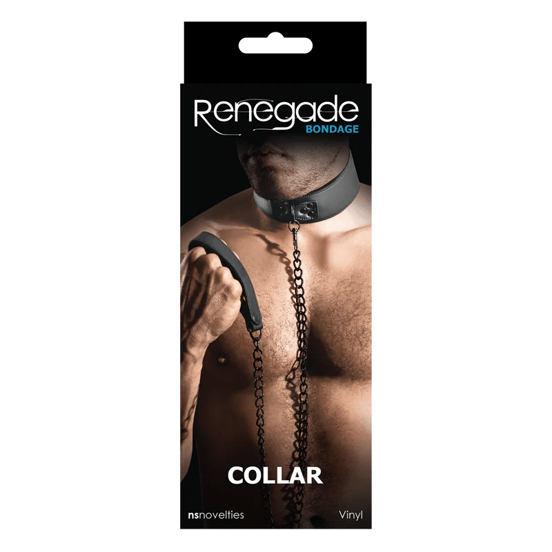 NS Novelties Durable Vinyl Renegade Bondage Collar for Intense Play