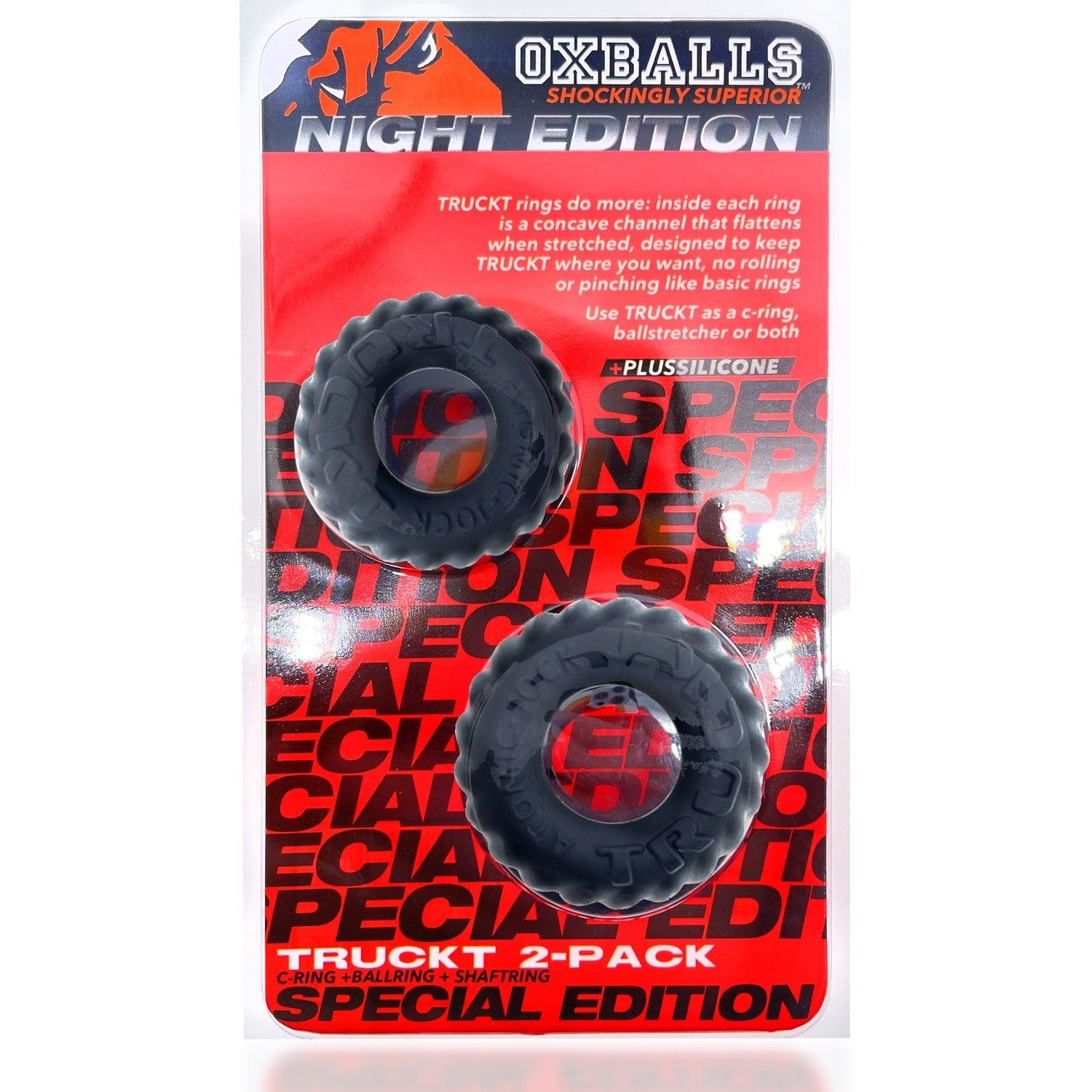 Oxballs Truckt Cockring 2-Pack Special Night Edition - Versatile and Durable