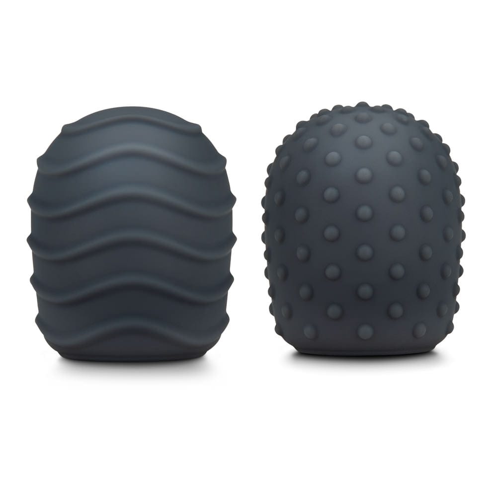 Le Wand Rechargeable Massager's Silicone Covers with Droplet and Spiral Textures