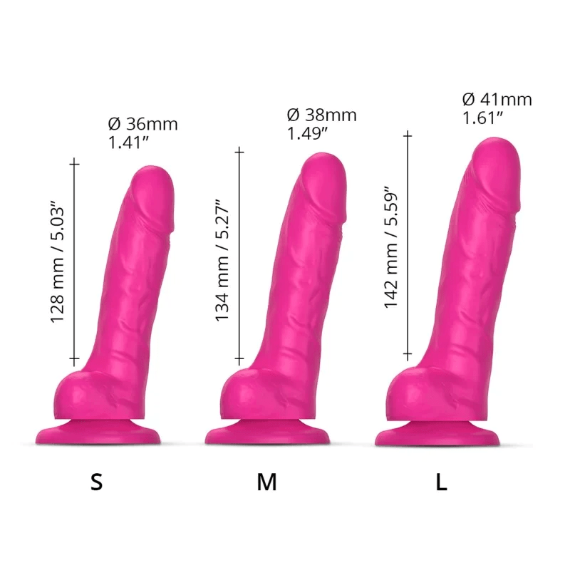 Fuchsia Sliding Skin Realistic Strap - On Dildo for Lifelike Pleasure
