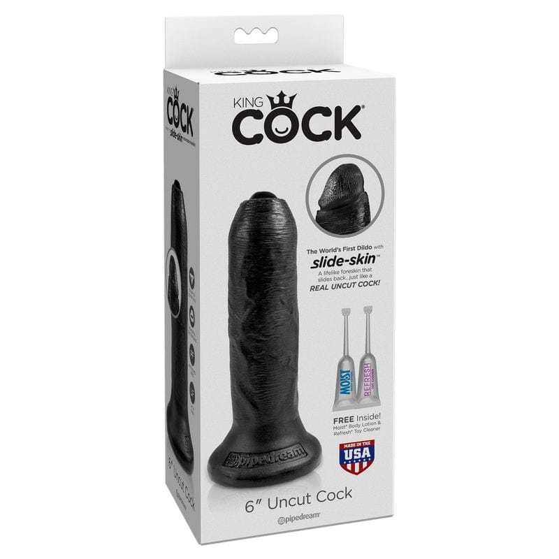 Pipedream Products 6-Inch Black Uncut Realistic King Cock Dildo