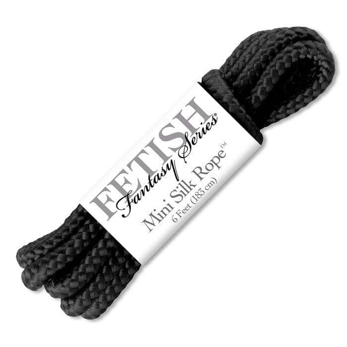 Pipedream Fetish Fantasy Mini Soft Black Japanese Silk Bondage Rope, 6 Feet
